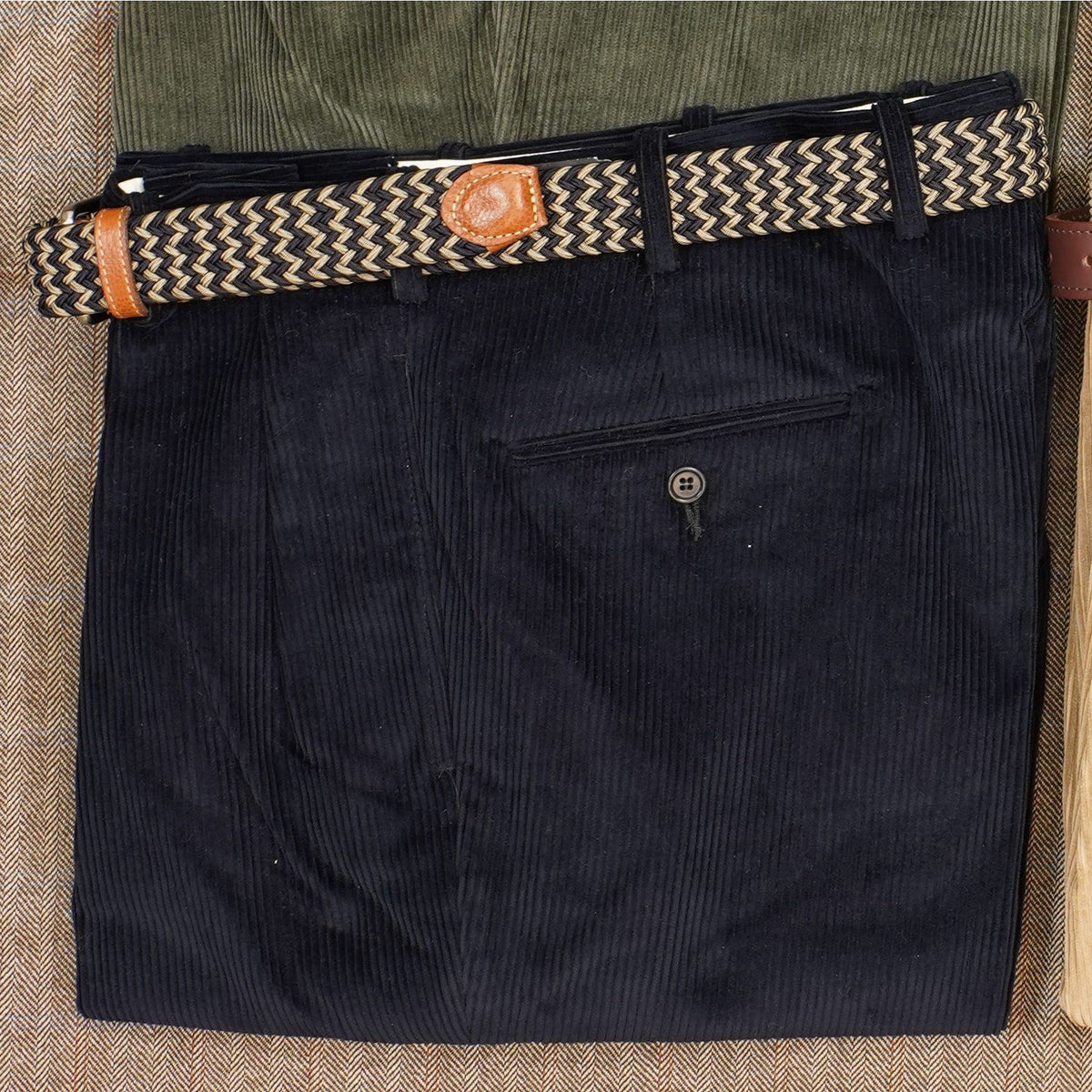 Woven Leather Stretch Belt, The Andover Shop