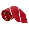 Apple and White Silk Repp Stripe Tie