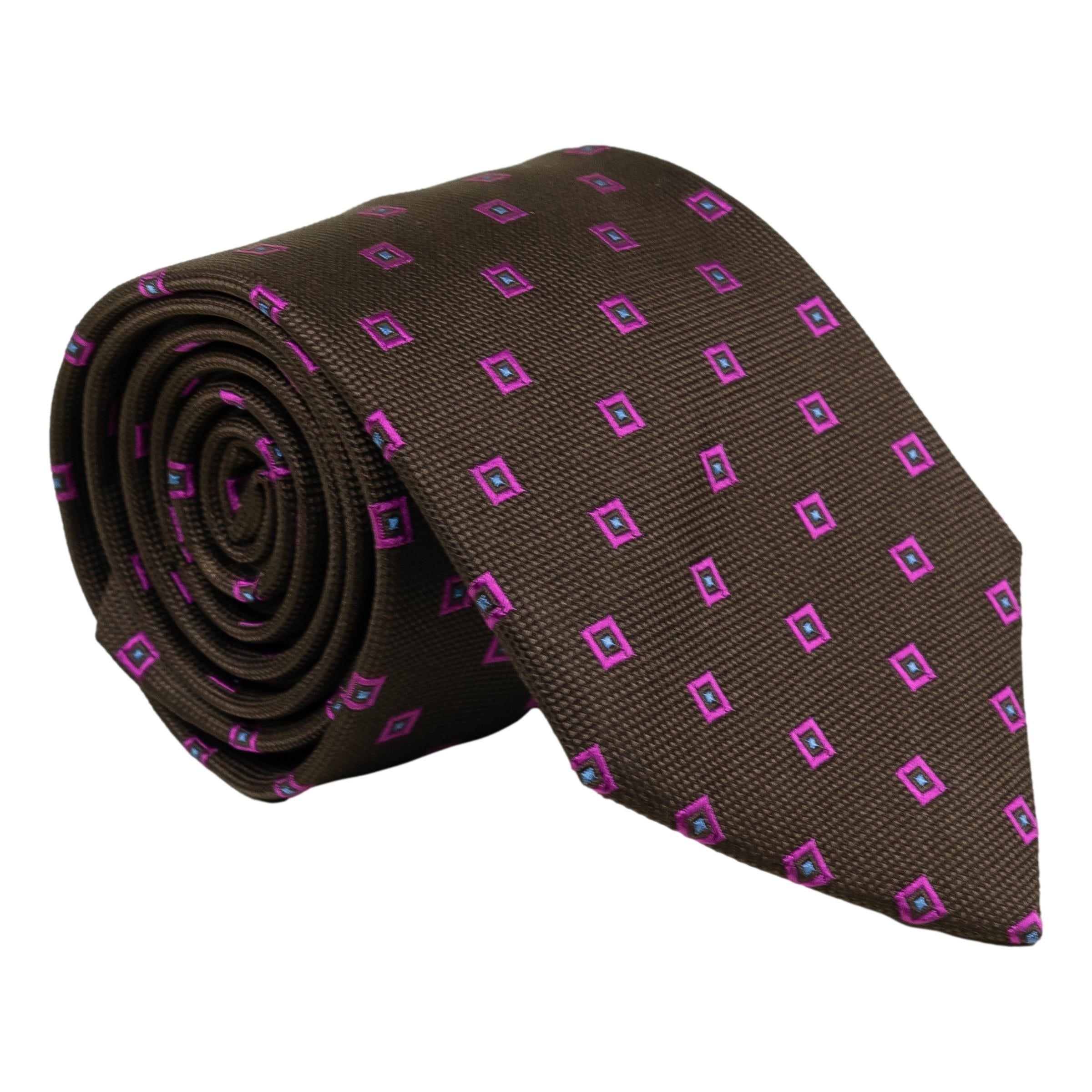 Square Bullseye Woven Silk Tie