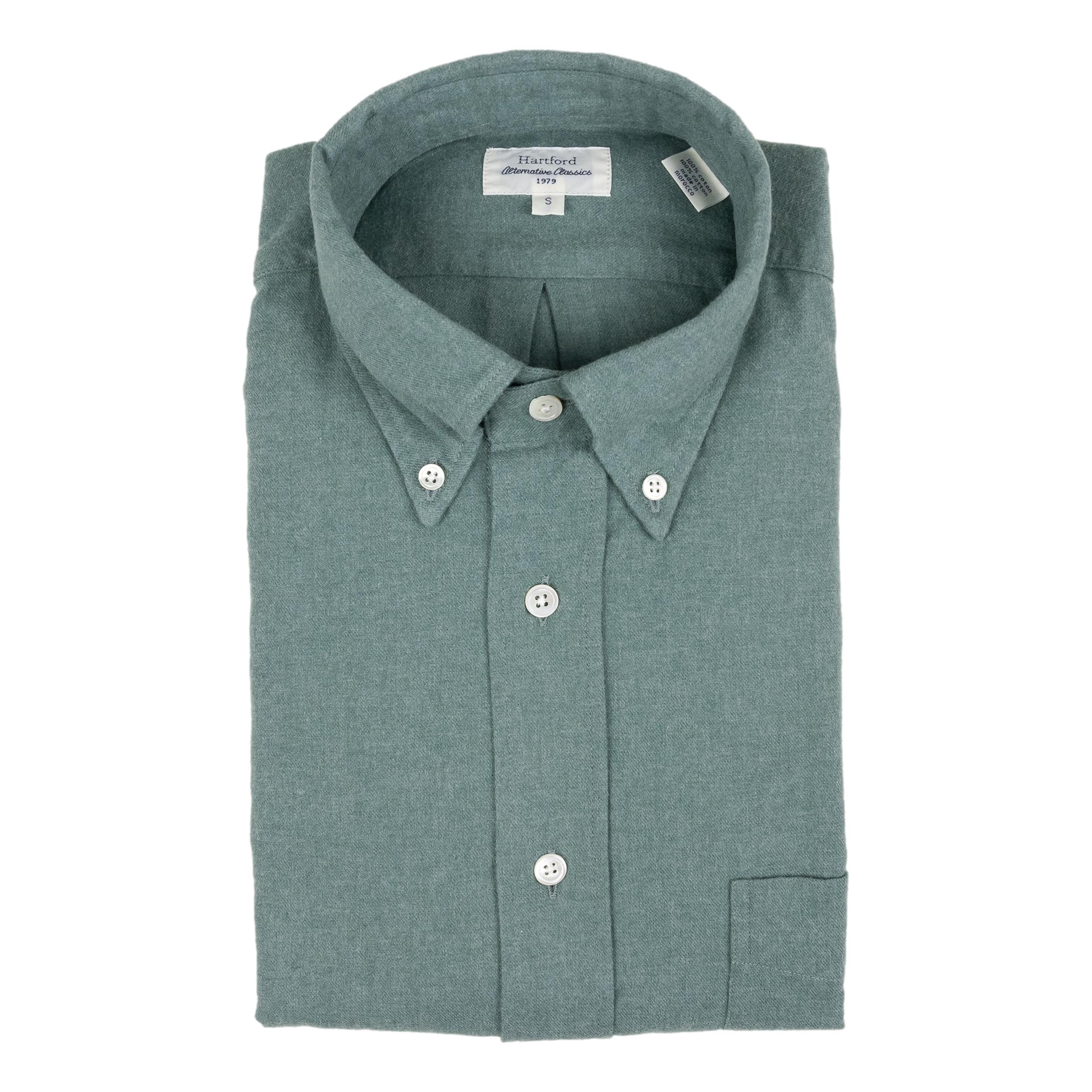 Solid Brushed Cotton Button Down Sport Shirt