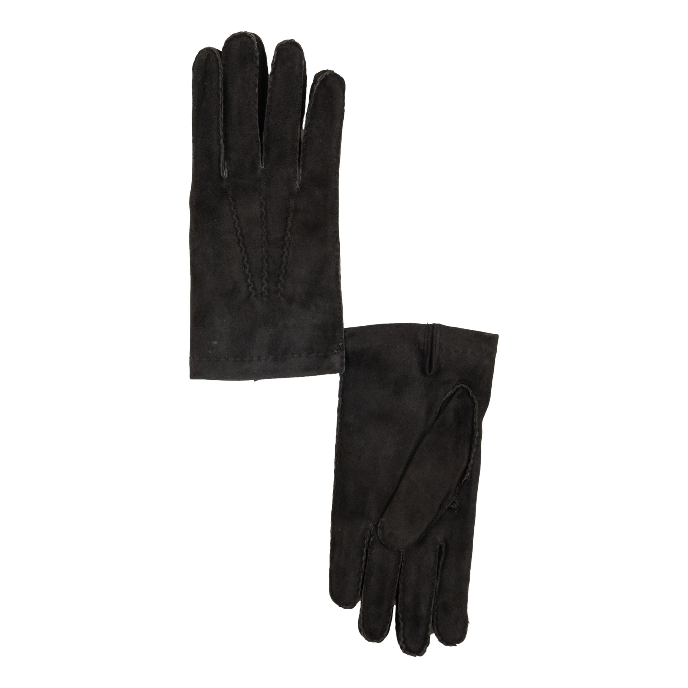 Men's Suede Leather Gloves with Cashmere Lining and Palm Vent