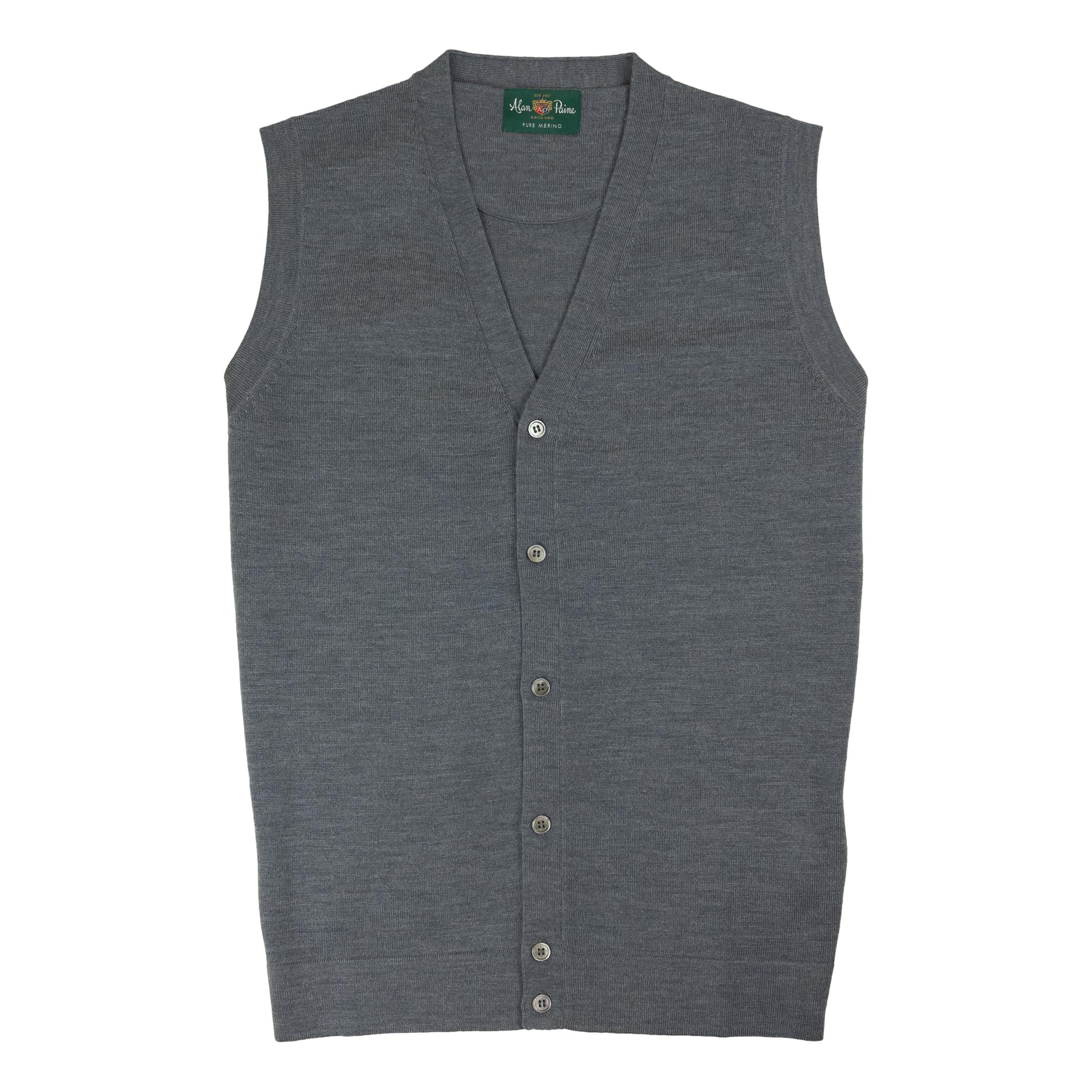 Modbury Button Front Merino Wool Sweater Vest