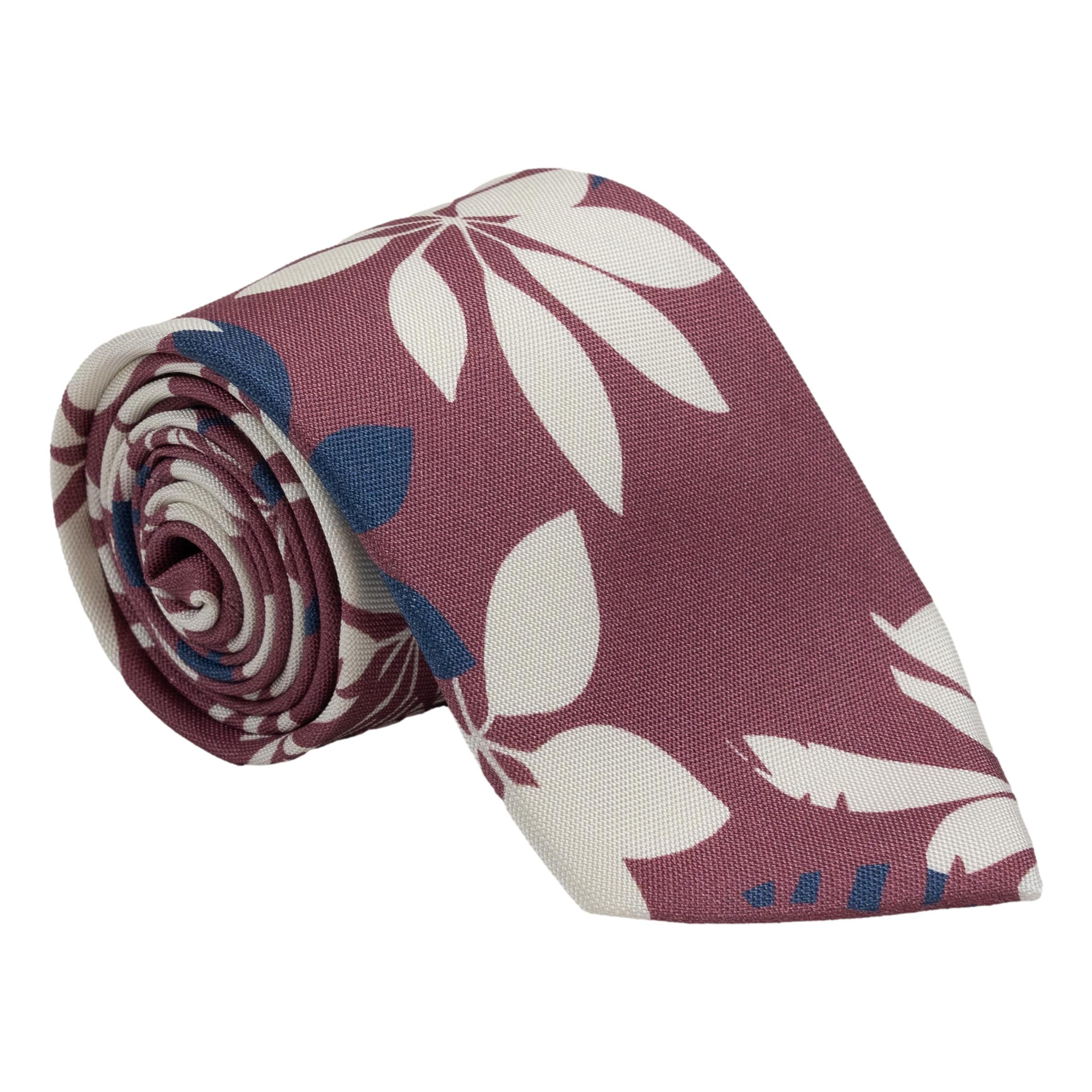 Palms Floral Pattern Silk Tie