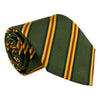 Forest Green with Navy, Gold, and Red Regimental Stripe Tie