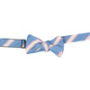 Light Blue, Pink, and White Reppe Stripe Silk Bow Tie