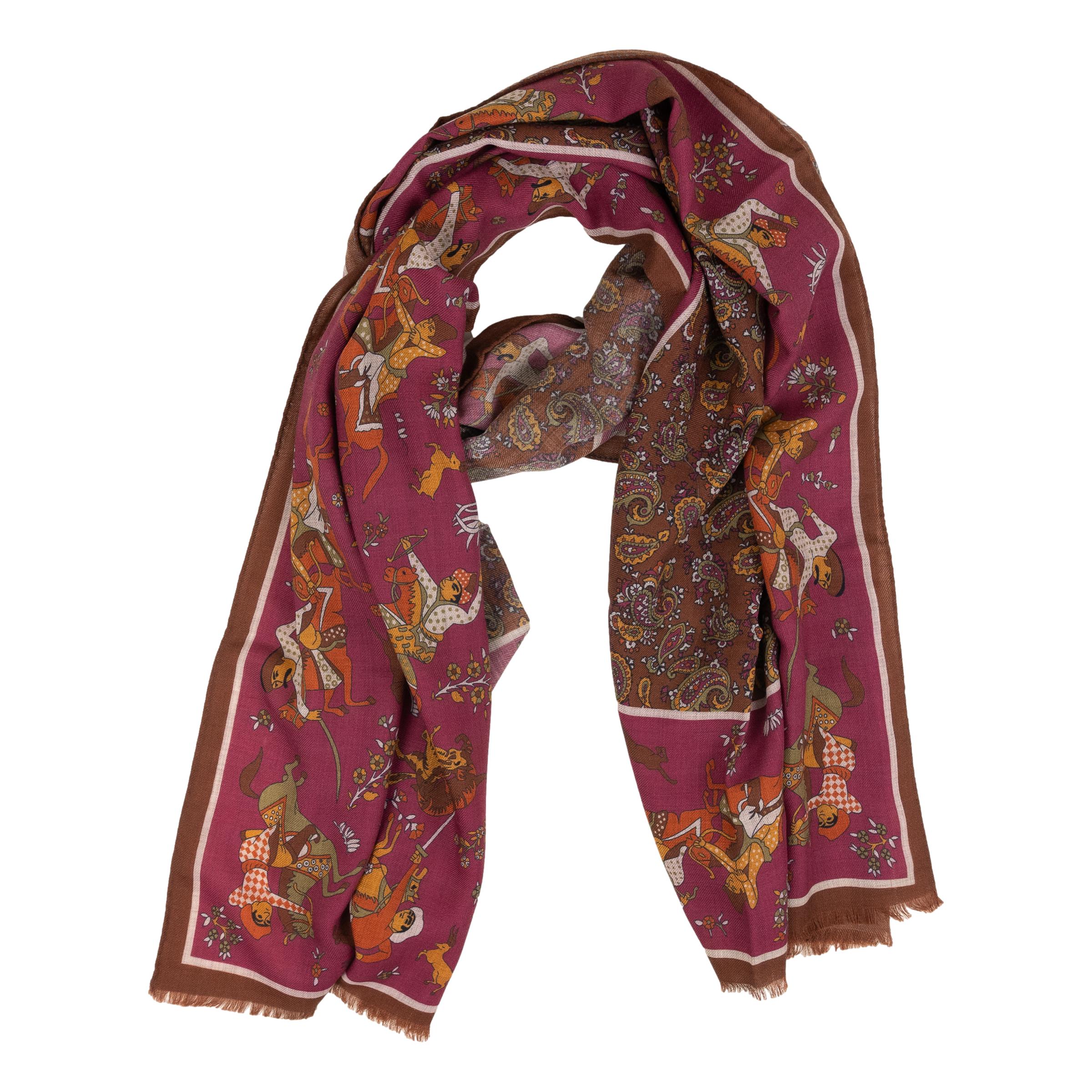 Horse Archer Bordered Paisley Scarf