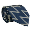 Navy and Silver Jagged Stripe Tie