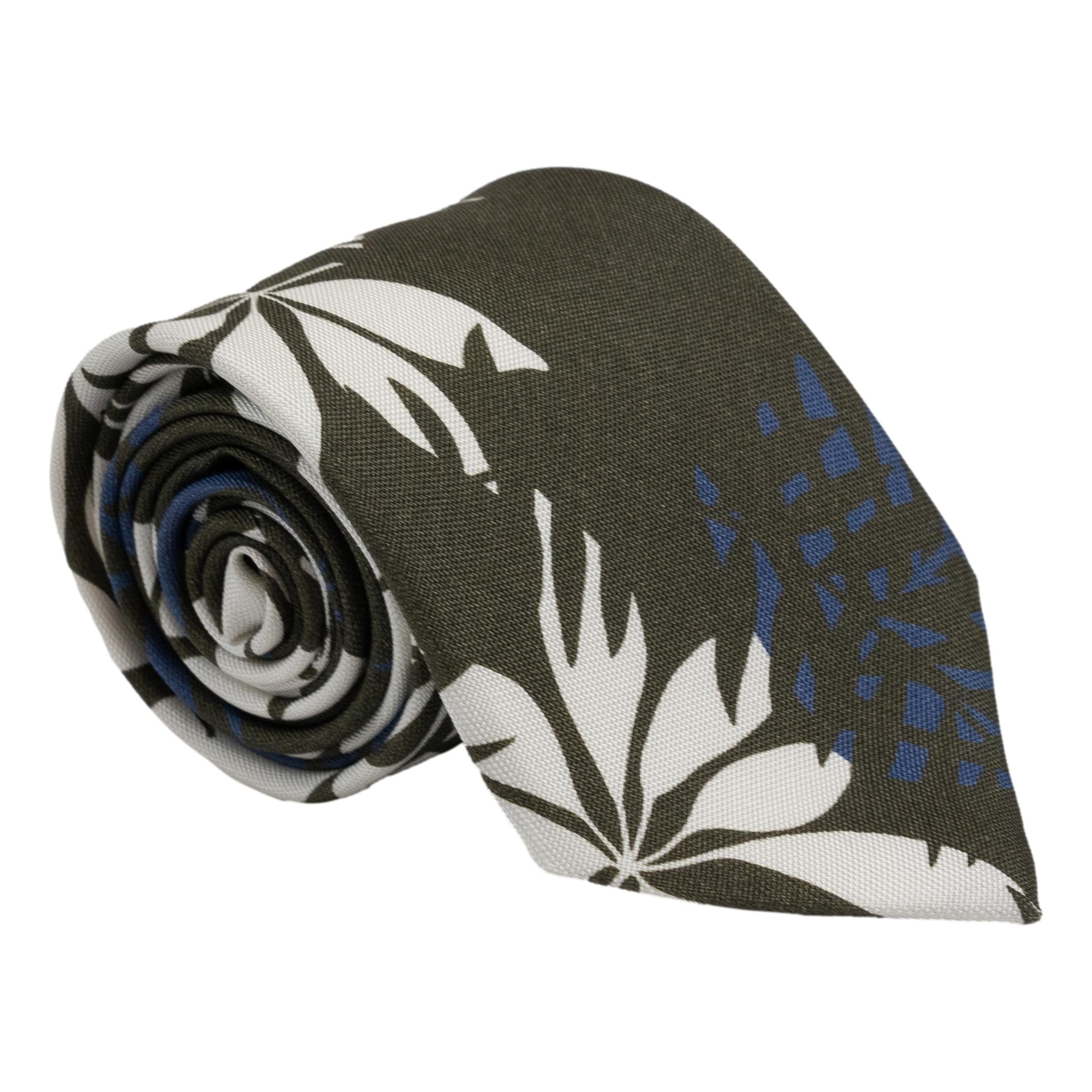 Palms Floral Pattern Silk Tie