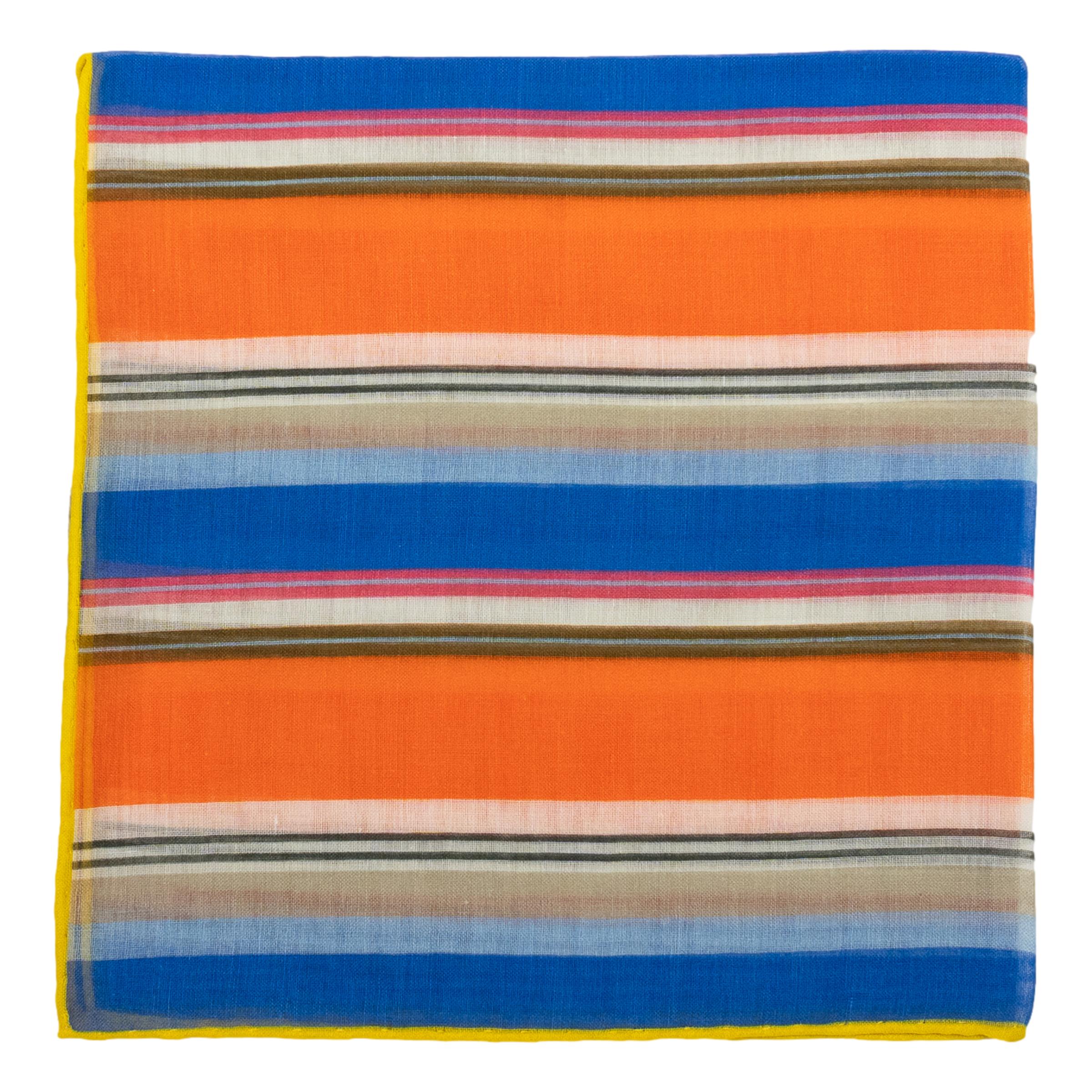 Fun Stripe Cotton Cashmere Blend Pocket Square