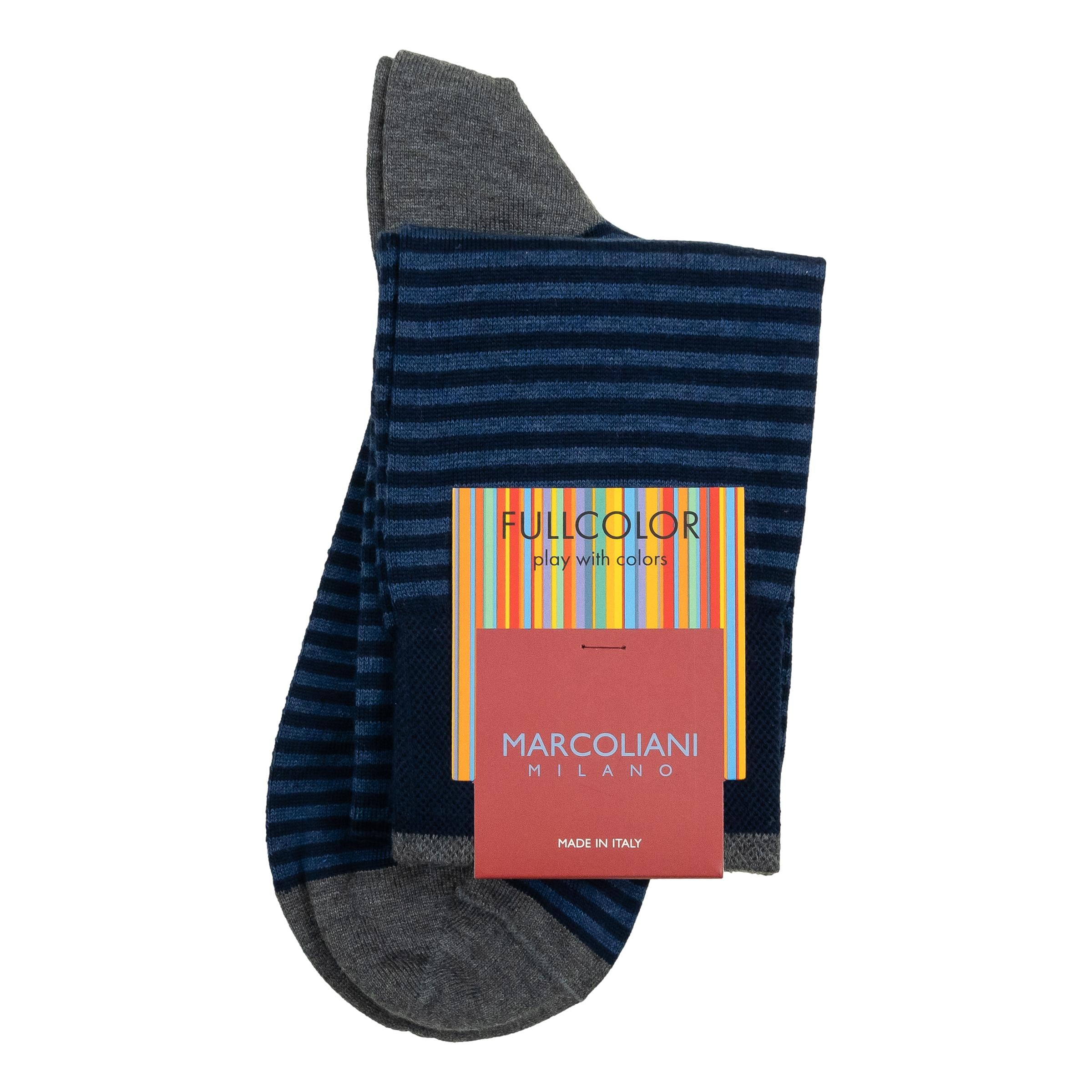 Pima Cotton Palio Stripe Over the Calf Dress Socks