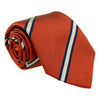 Rust with Navy and Silver Repp Stripe Tie