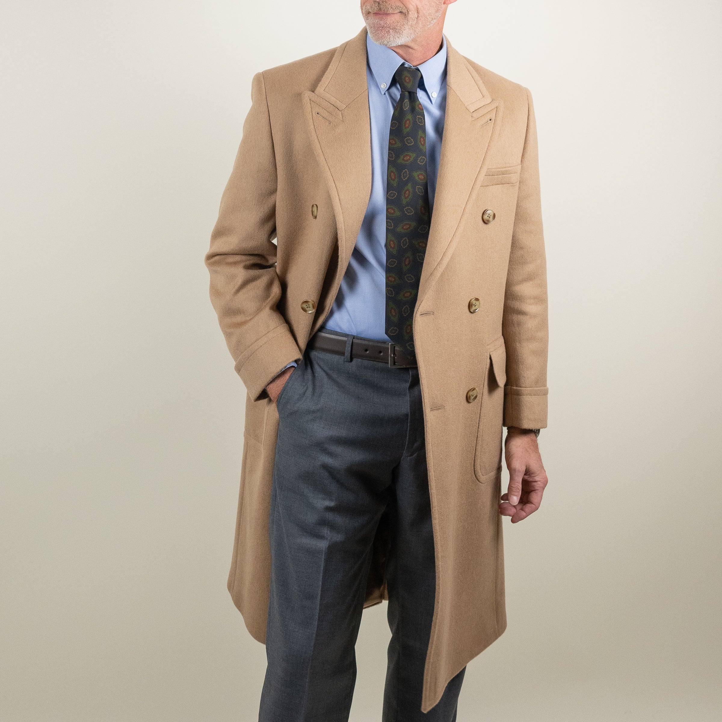 Camel Hair Double Breasted Polo Coat