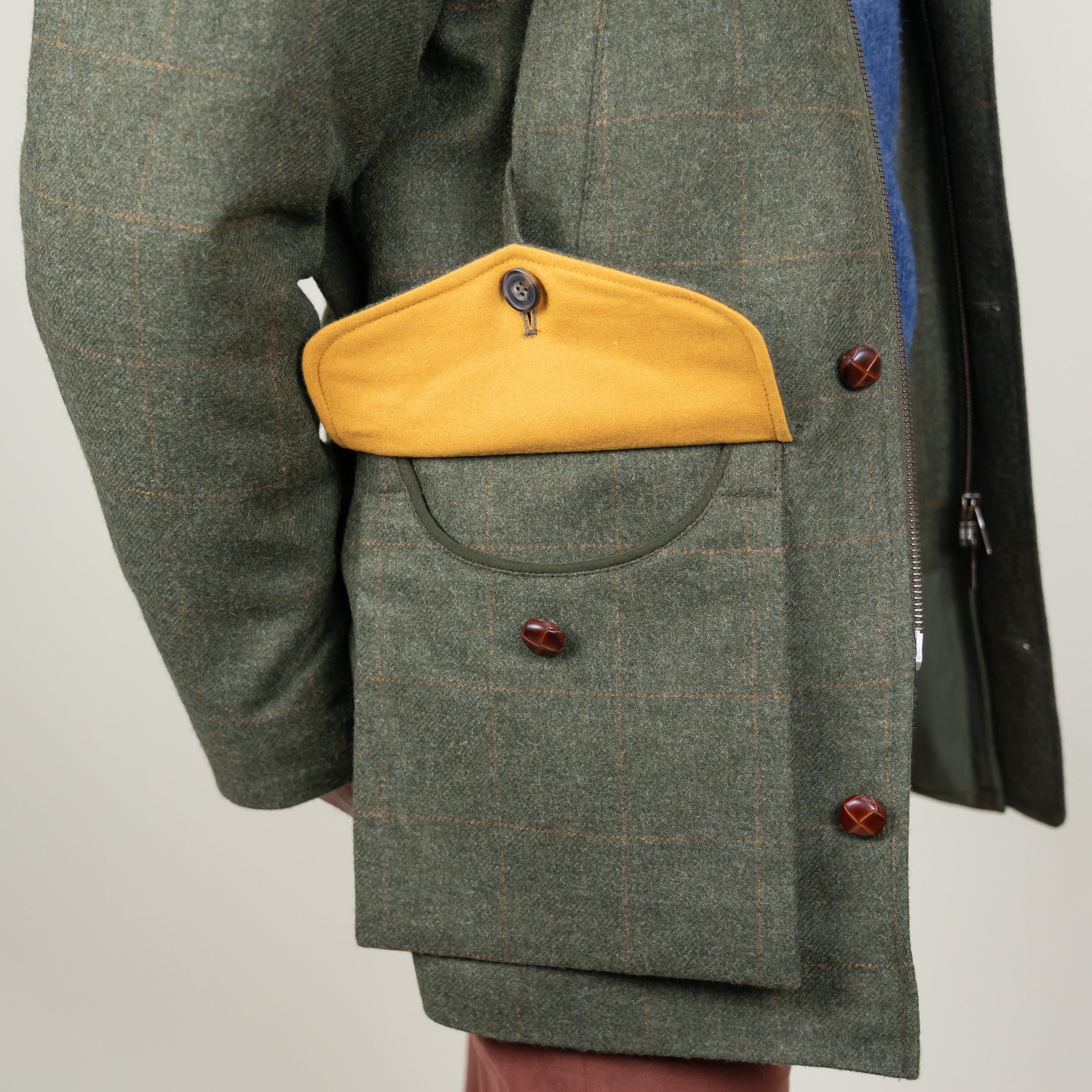 Chrysalis Chepstow Jacket in Green with Gold Windowpane