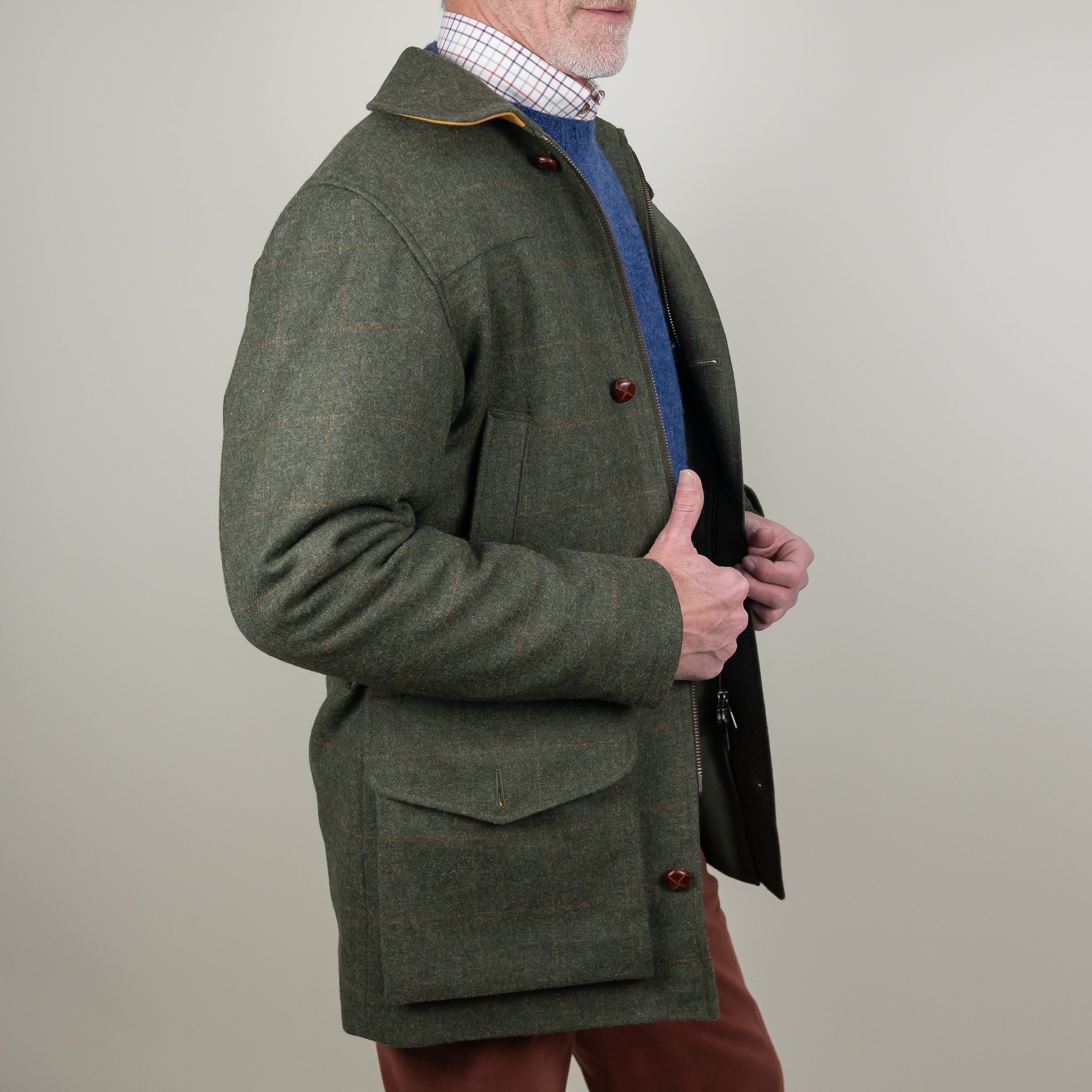 Chrysalis Chepstow Jacket in Green with Gold Windowpane