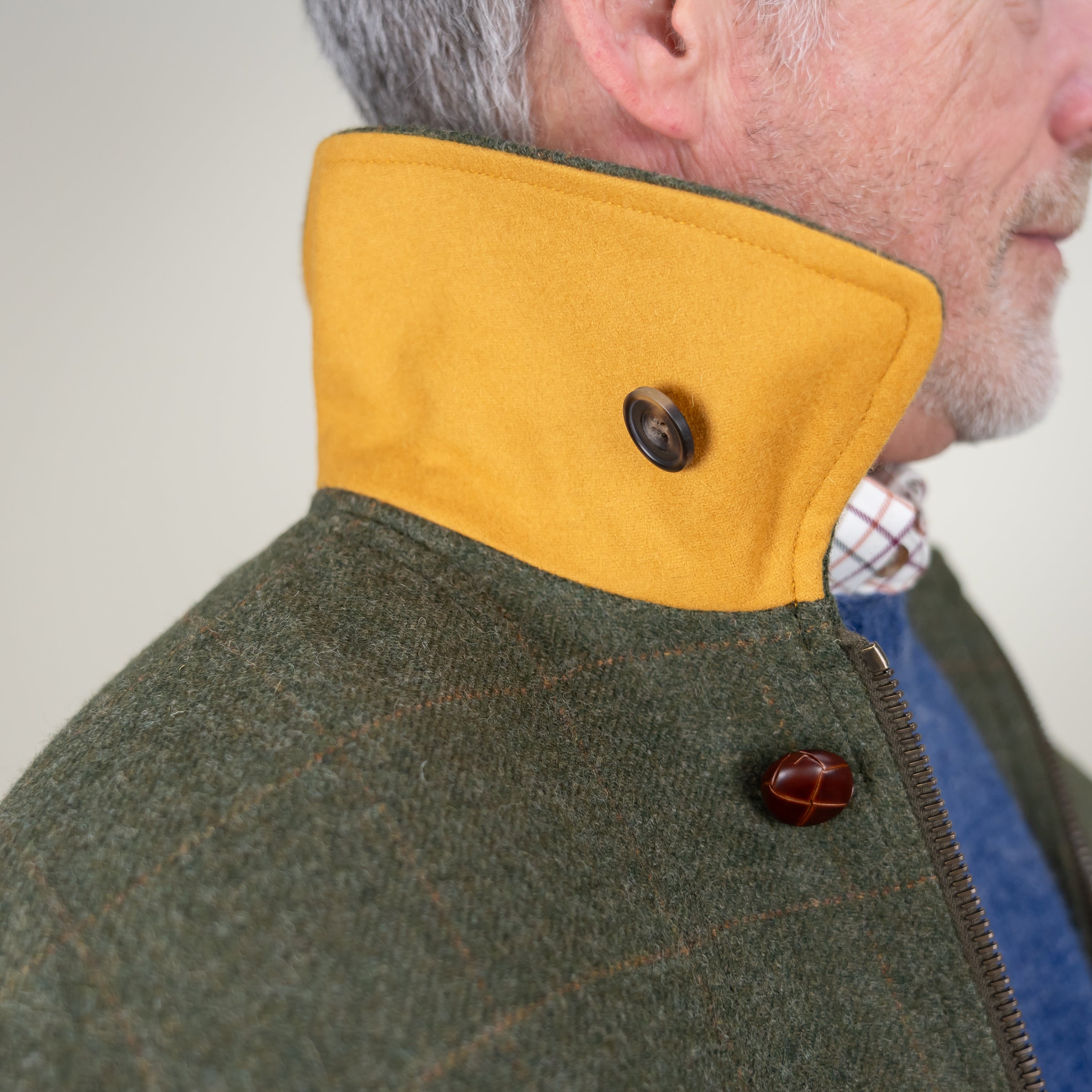 Chrysalis Chepstow Jacket in Green with Gold Windowpane