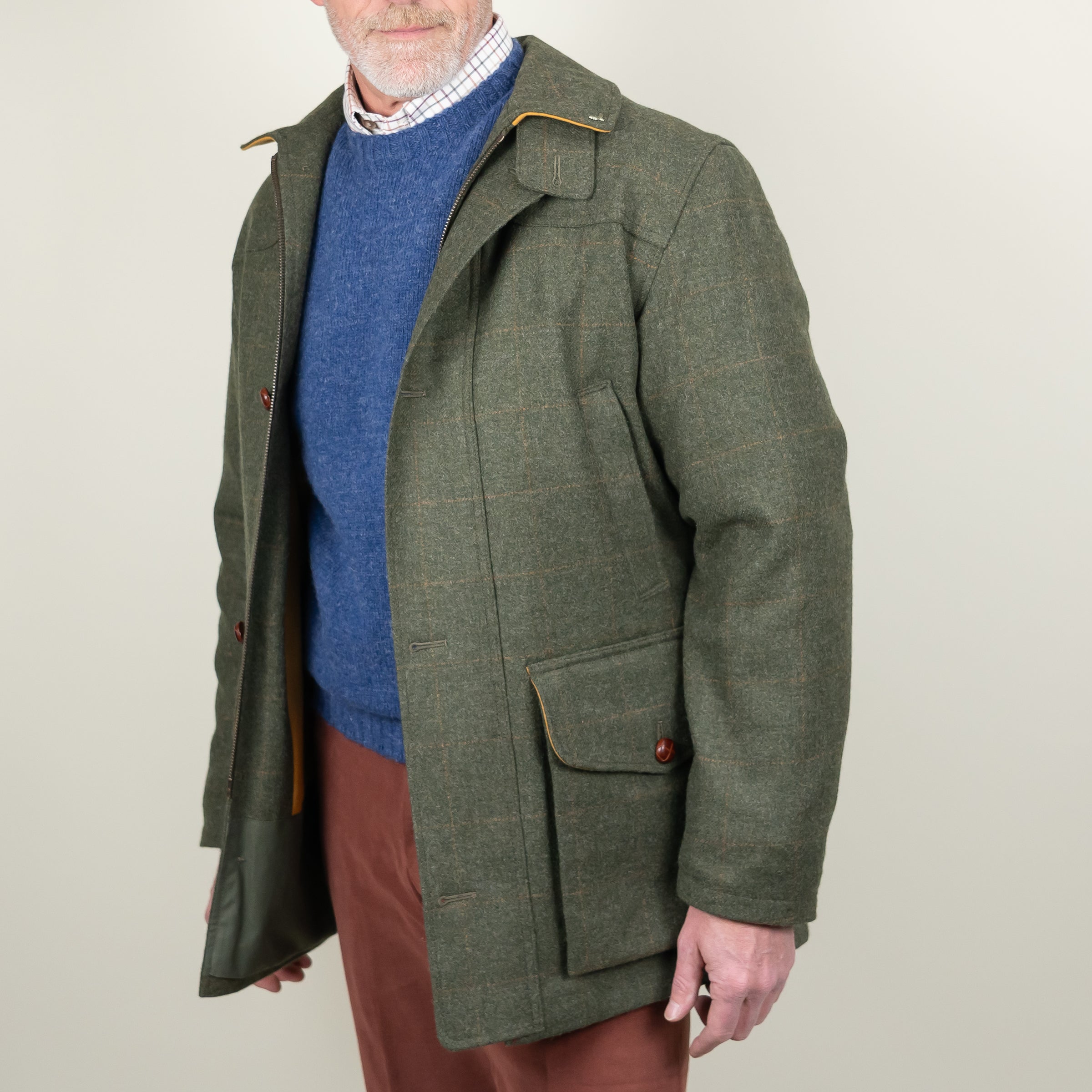 Chrysalis Chepstow Jacket in Green with Gold Windowpane