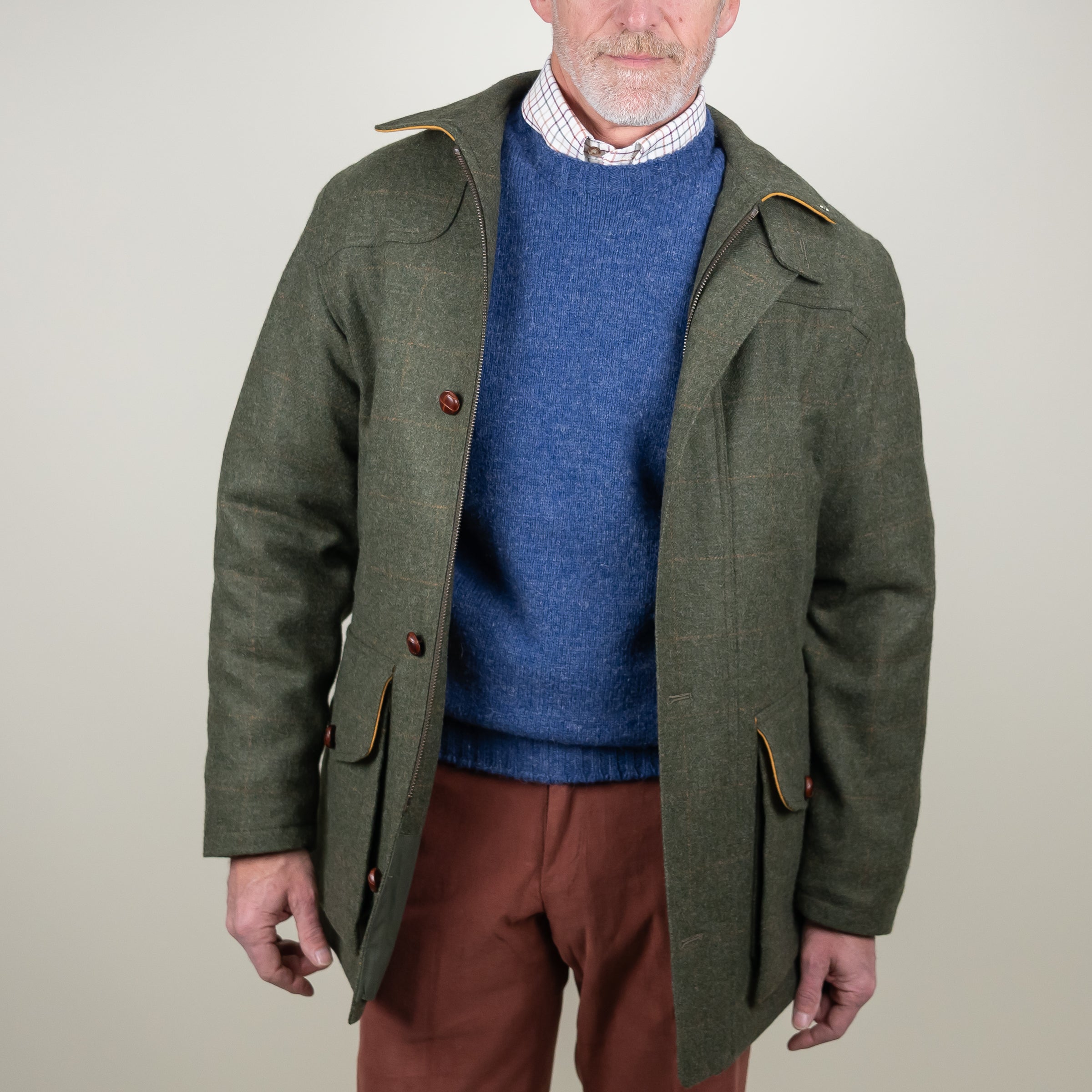 Chrysalis Chepstow Jacket in Green with Gold Windowpane