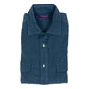 Slate Blue Fine Corduroy Spread Collar Sport Shirt