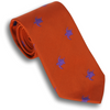 Rust Silk Tie with Violet Turtles