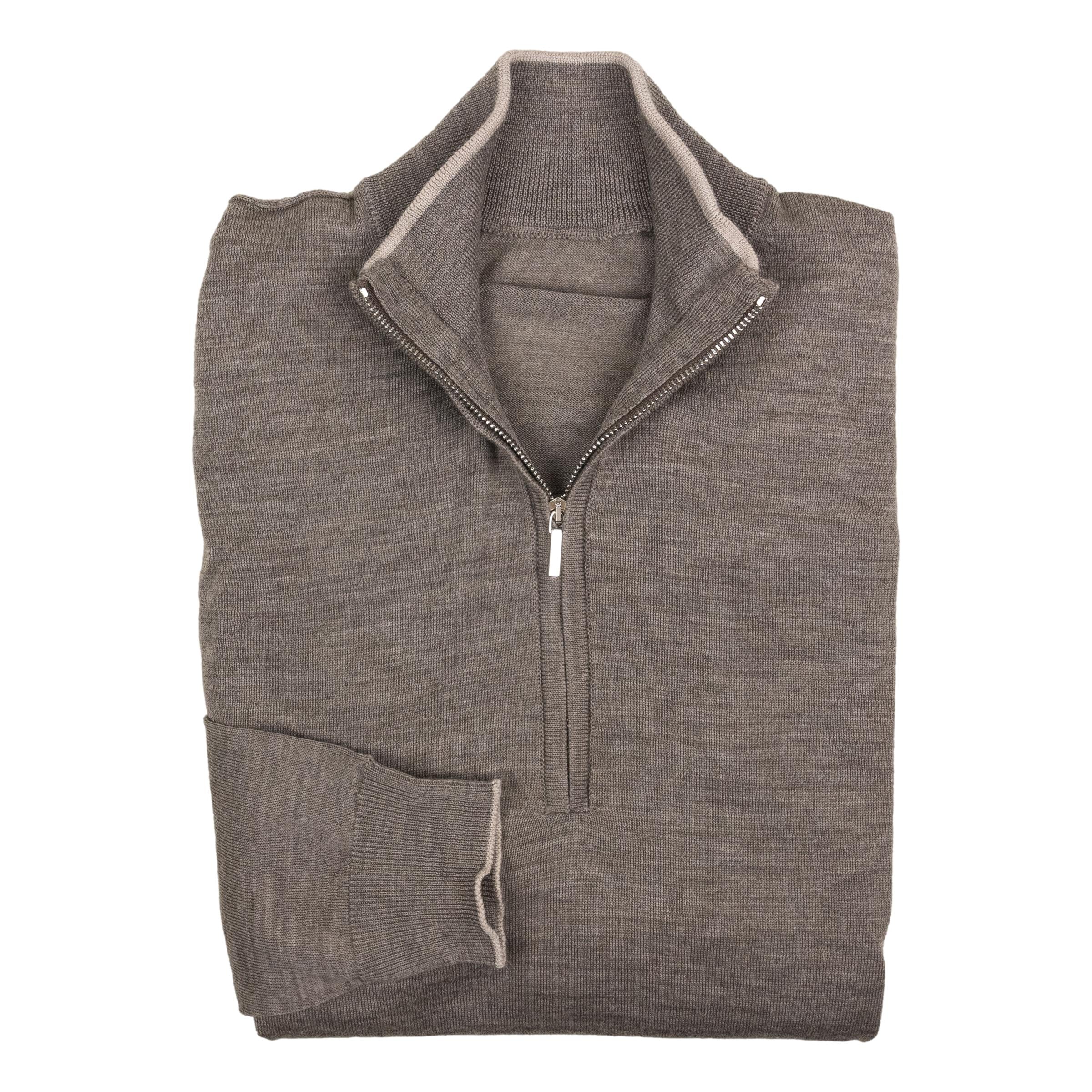 Merino Wool Quarter Zip Sweater