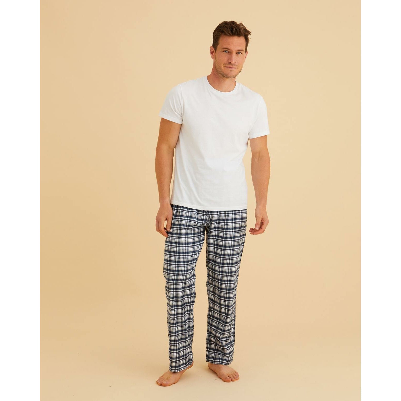 Mens Flannel Pyjama Bottoms Nightwear Trouser Check Cotton Plaid PJ Pants  Lounge | eBay