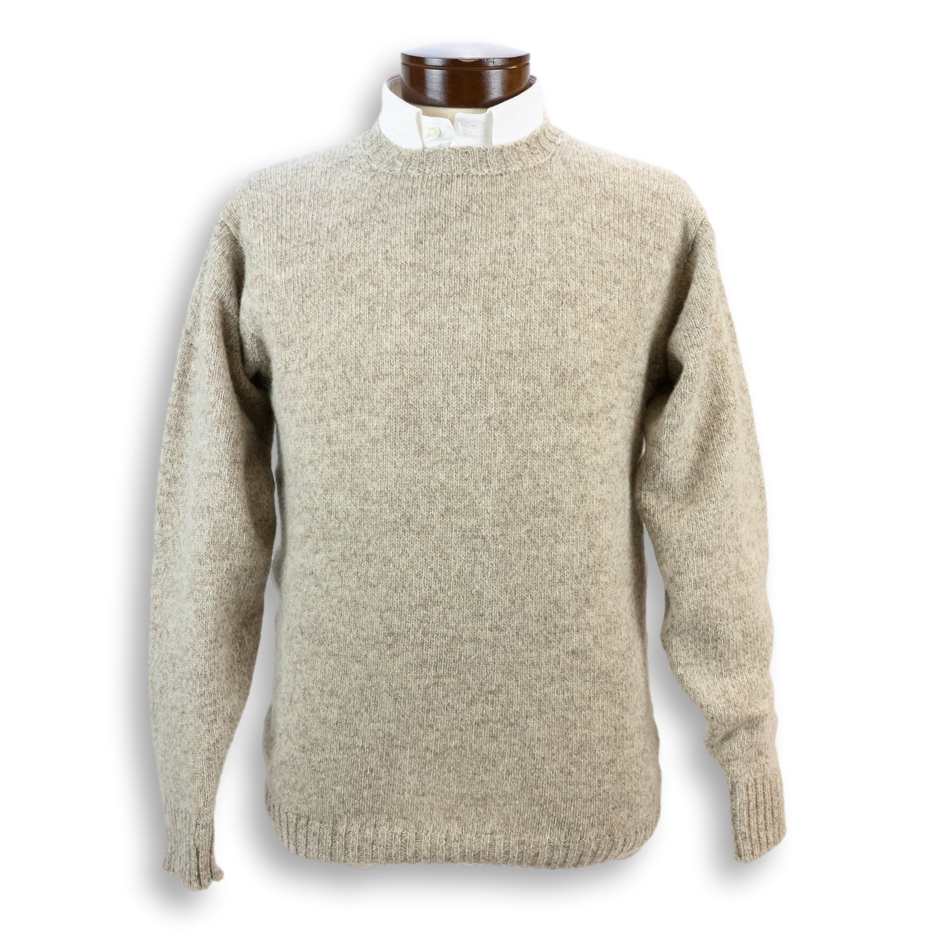 Women's Shetland Wool Sweaters: Shetland Wool Crew Neck Cardigan