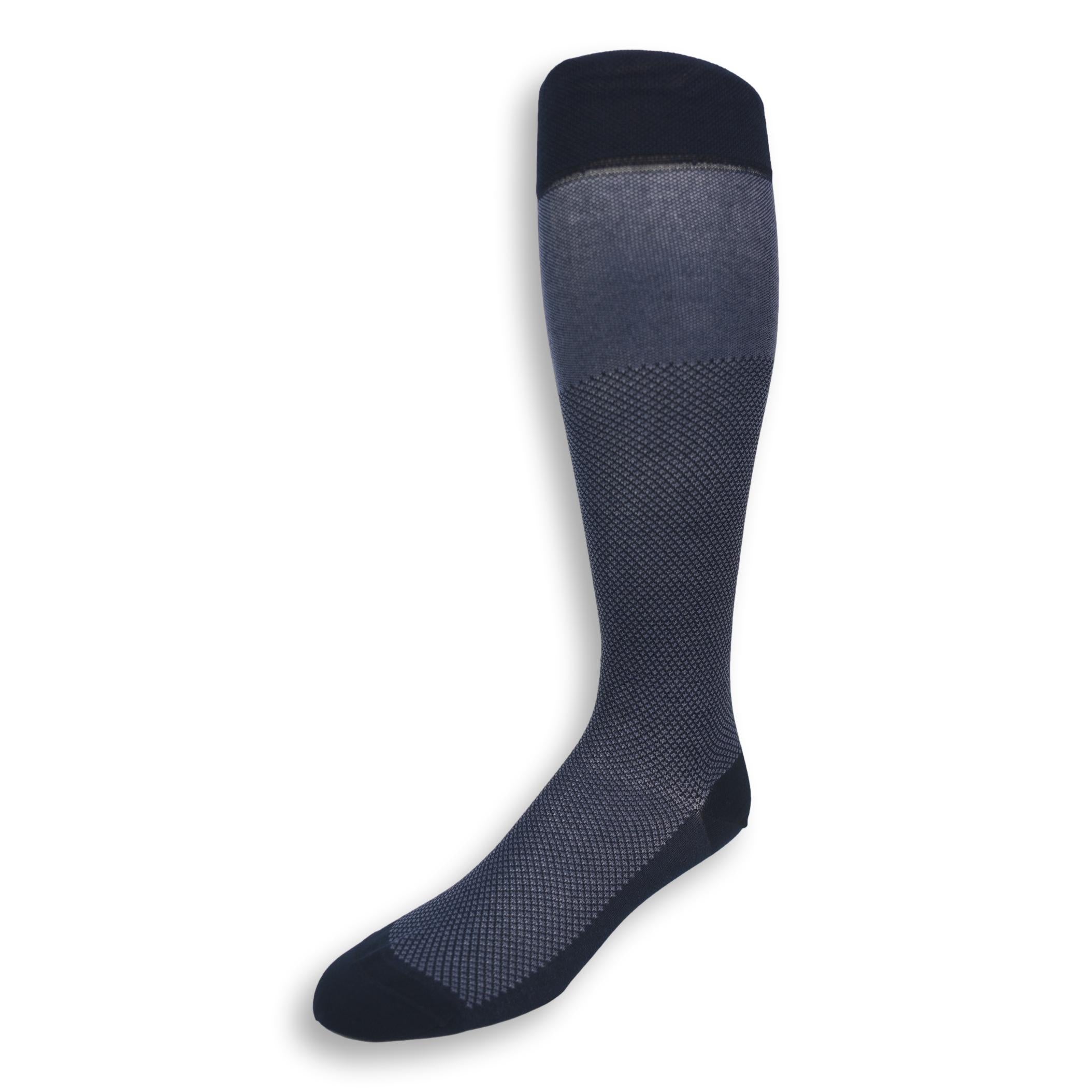 Pima Cotton Microargyle Over the Calf Dress Socks