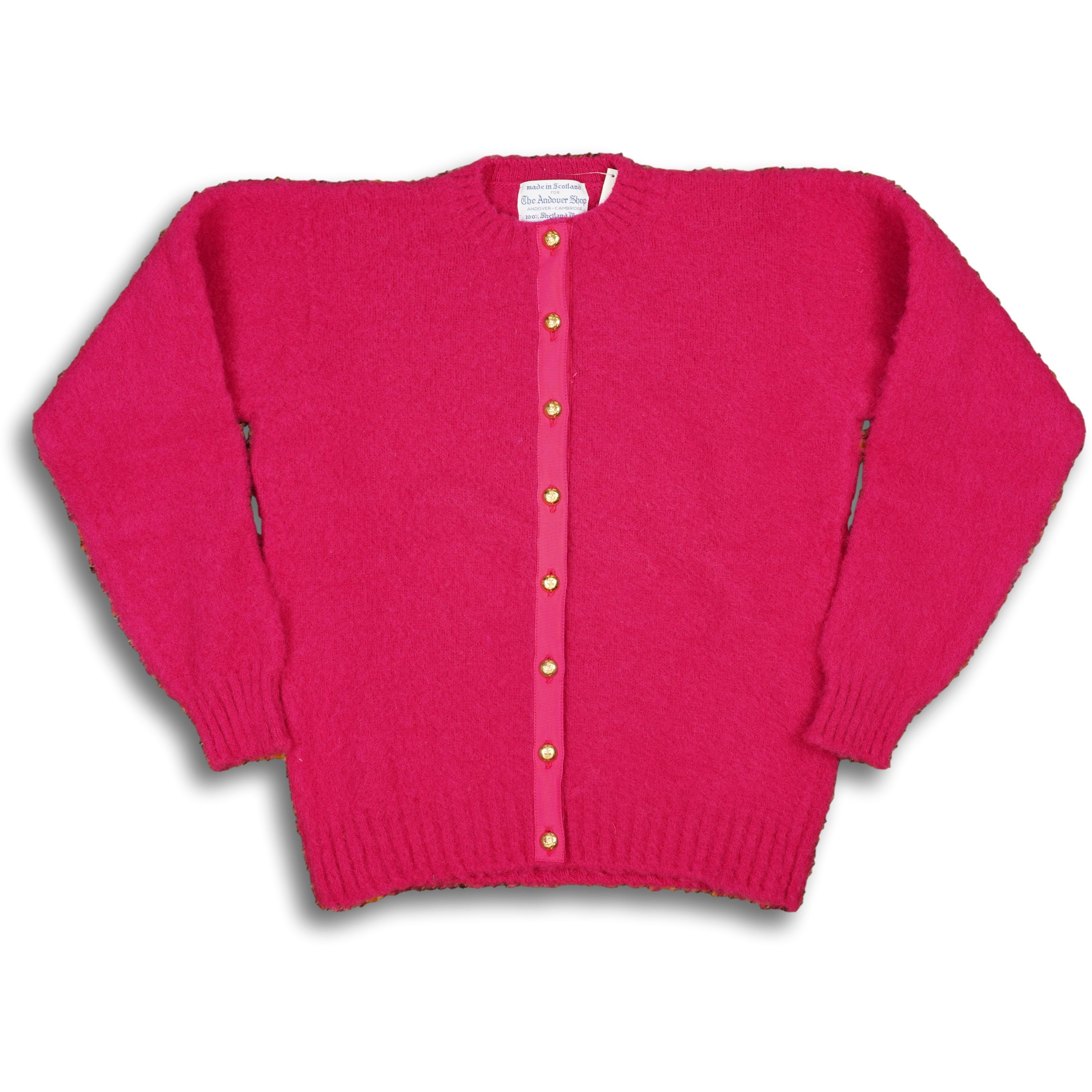 Women's Shetland Wool Sweaters: Shetland Wool Crew Neck Cardigan