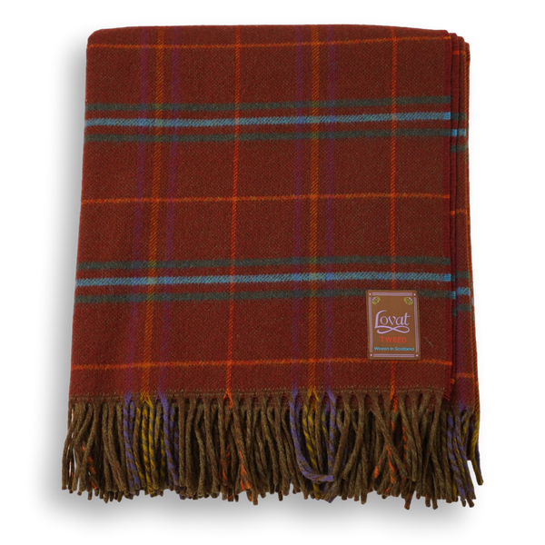 Baby Rainbow Tartan Check Throw  100% Lambswool - Linen Boutique