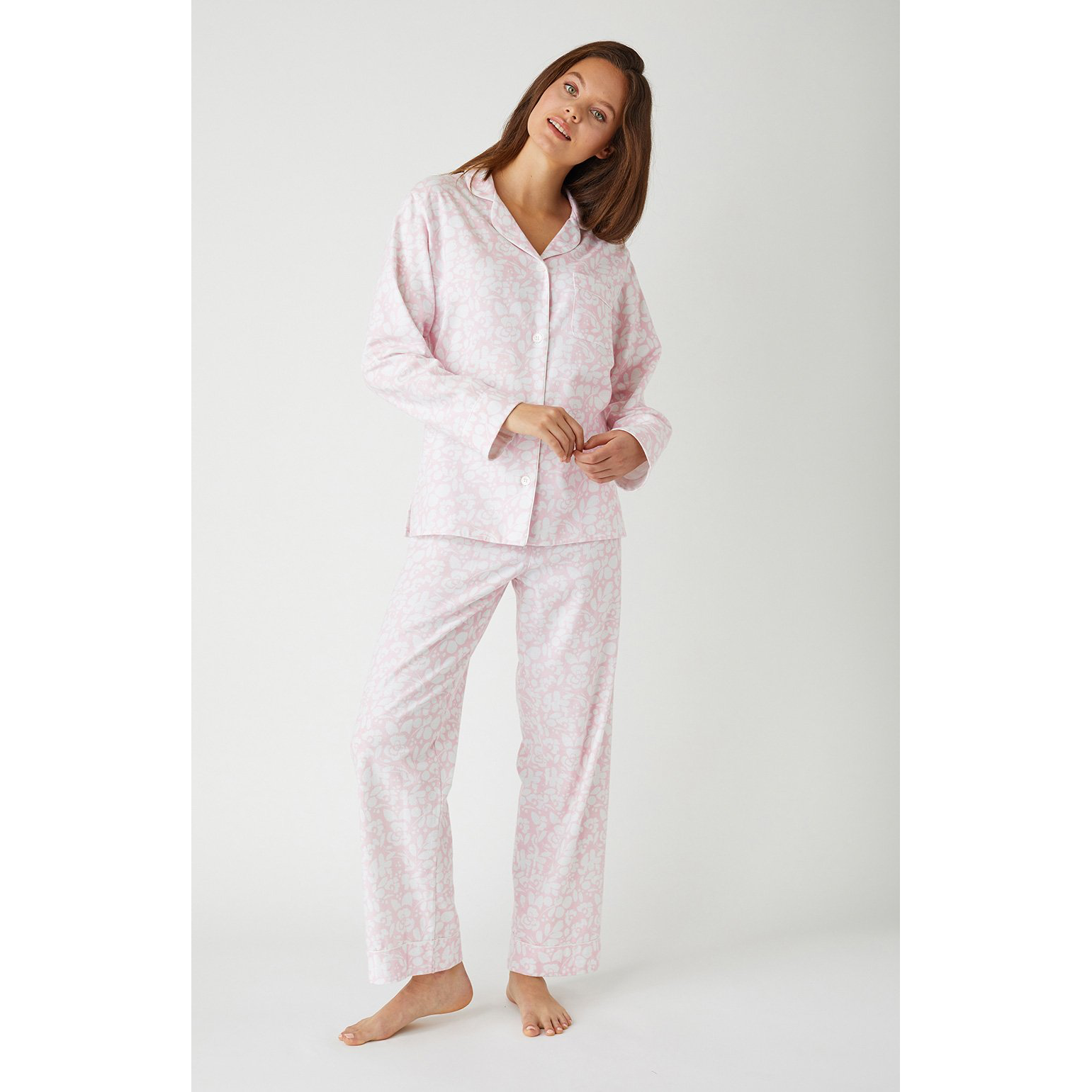 Ladies Tartan Brushed Cotton Pyjamas