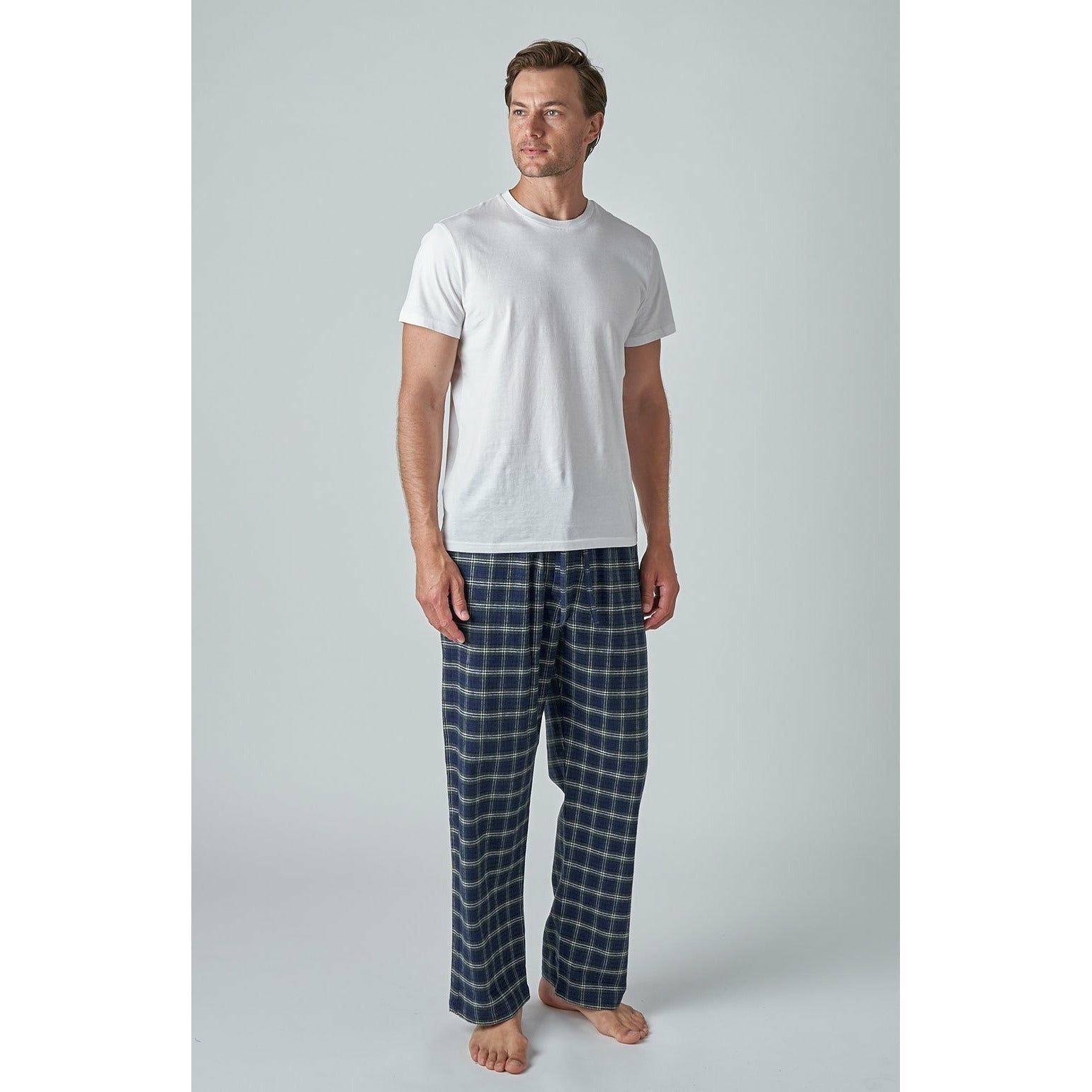 Mens Flannel Pyjama Bottoms(2pcs),Soft Cotton Checked Sleepwear Lounge Pants,Dark  Blue,XL : Amazon.ca: Clothing, Shoes & Accessories